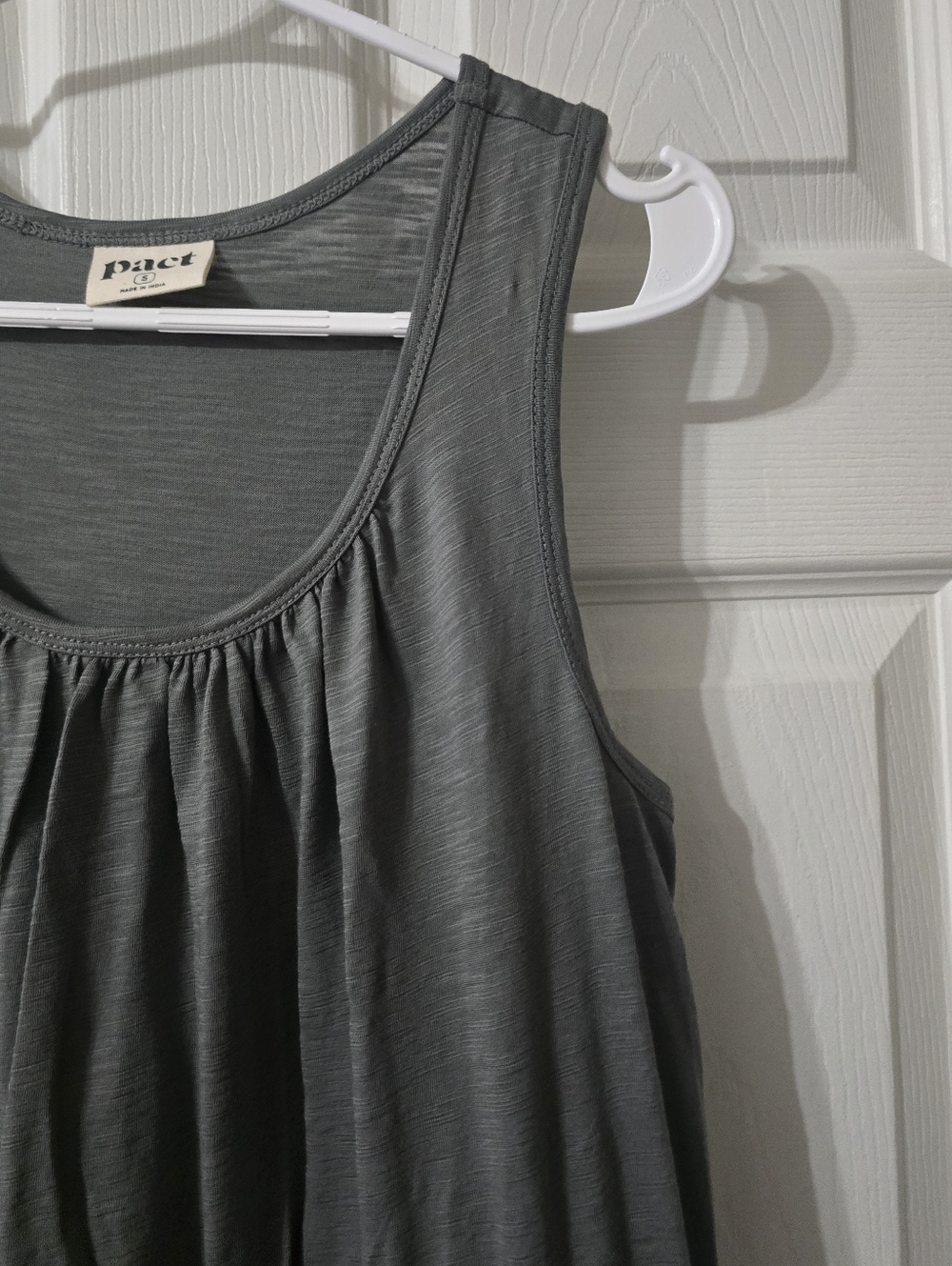 Pact Organic Cotton Relaxed Lightweight Slub Knit Tank Top Maxi Dress, EUC! - Picture 7 of 14